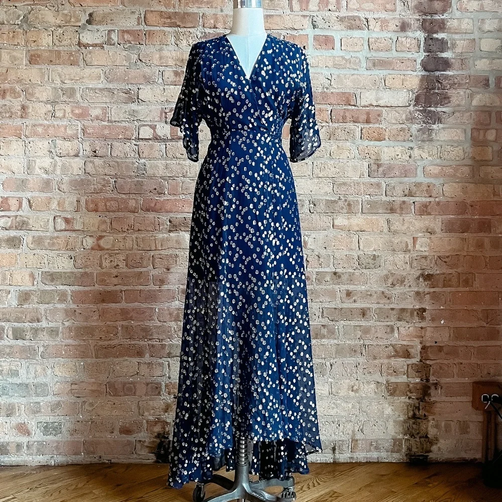 Hutch Gemma Maxi Dress in Metallic Navy - Picture 3 of 15